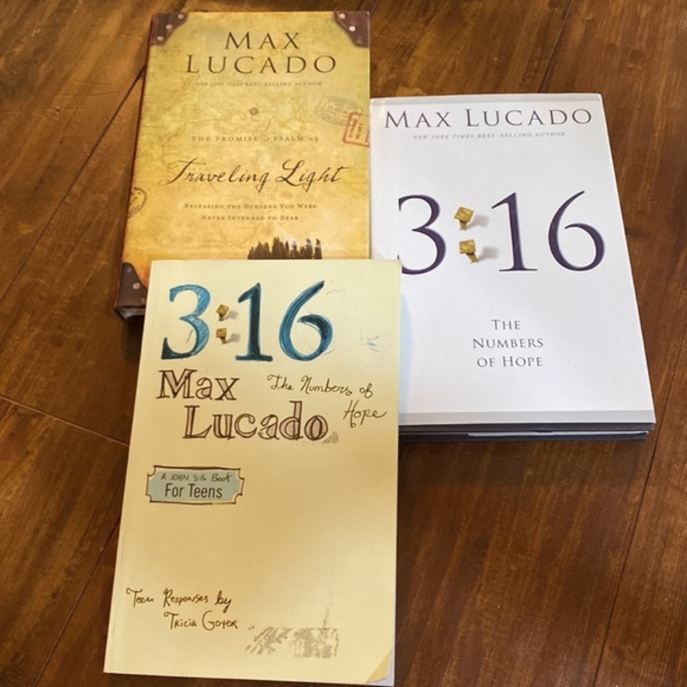 Lot of 3 Max Lucado books  3:16 Psalm 23 & book for teens‎